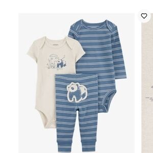NWT 3 pieceCarter's Panda Bear Outfit Set - Blue and Cream